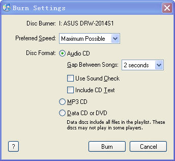 Burn songs to CD on Mac