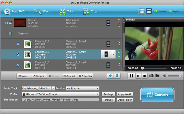 Convert DVD movie to iPhone on Mac