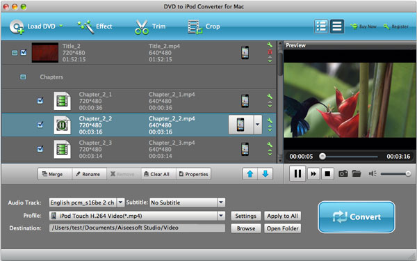 Convert DVD movie to iPod