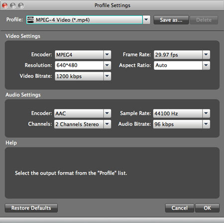 DVD to iPod Setting