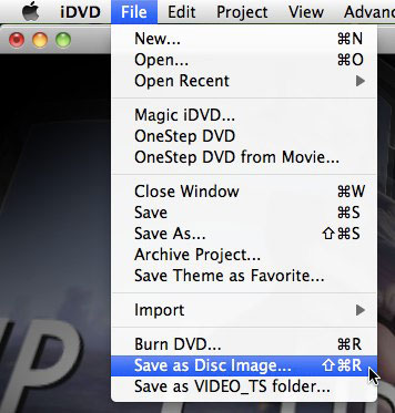 Export iDVD project file