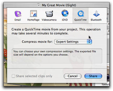 export imovie to quicktime