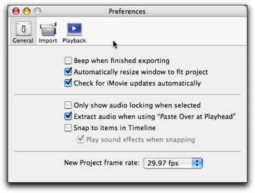 imovie preferences
