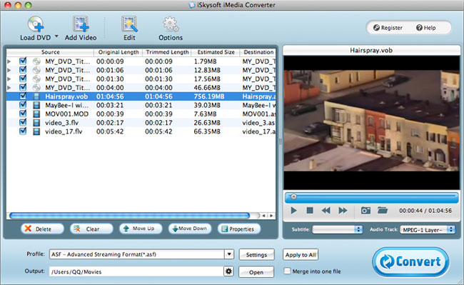 Load DVD and Video into Mac Total Media Converter