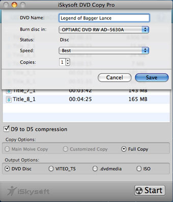 DVD Copy Setting