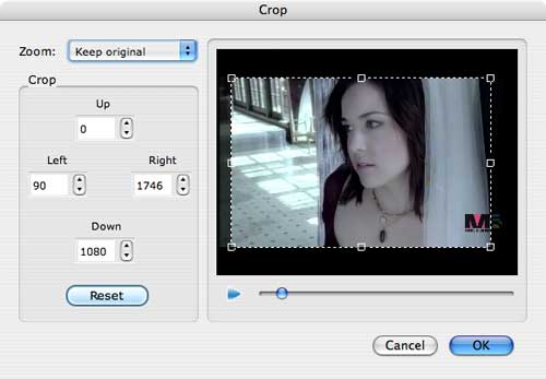 crop video for ipod