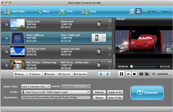 Convert video to iPod on Mac
