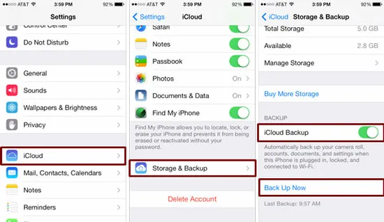 Backup with iCloud