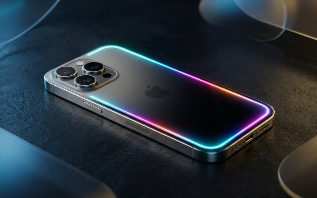 Apple Intelligence Siri interface on iPhone 15 Pro with glowing screen-edge light - 2026 review