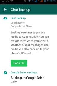 Backup WhatsApp files with Google Drive