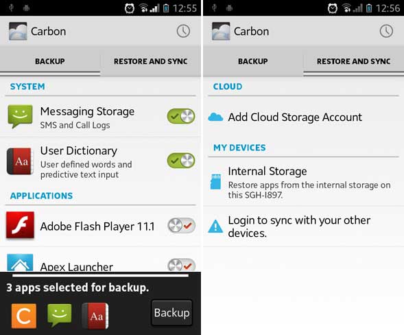 Carbon Contacts backup