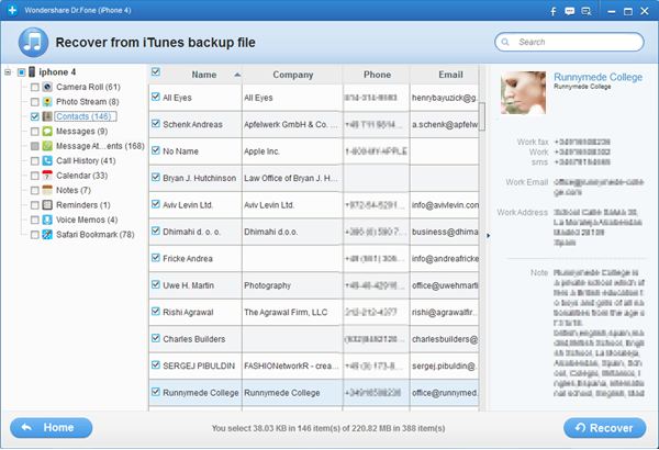 Recover iPhone Data with iTunes Backup